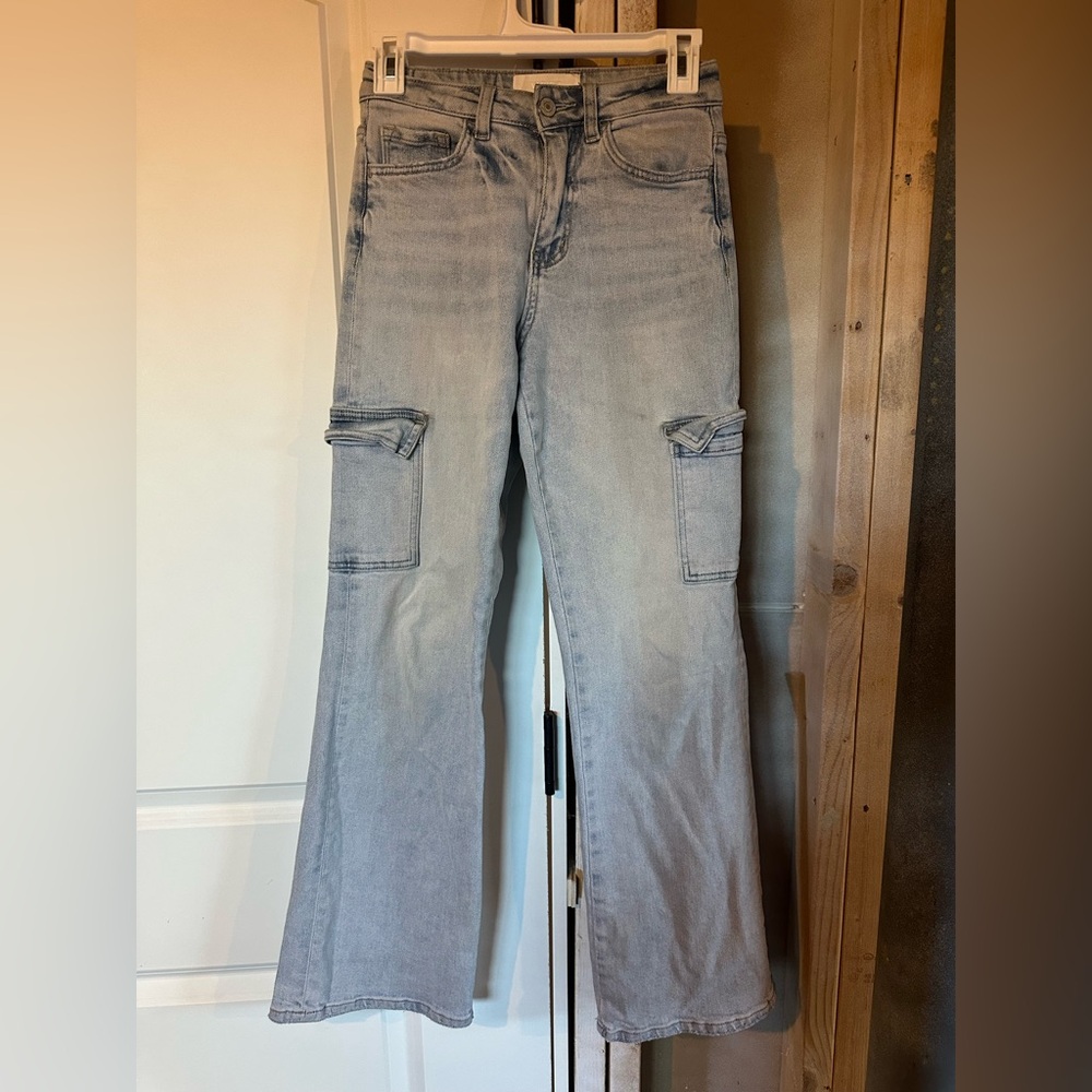 Vervet Blue Light Wash Cargo Style Jeans Size 22